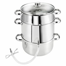 Inox Extracteur de Jus Fruits à Vapeur Centrifugeuse Pot Cuisson Induction