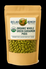 Organic Whole Green Cardamom Pods - 100% Pure, Non-GMO Elettaria Cardamomum USA
