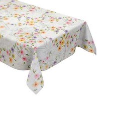 Toile Cirée Nappe Multicolore Fleurs sur Bois Patchwork C142211 Carré Rond Oval