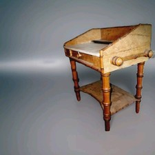 doll accessory antique collection wooden drawer dressing table with marble 33cm