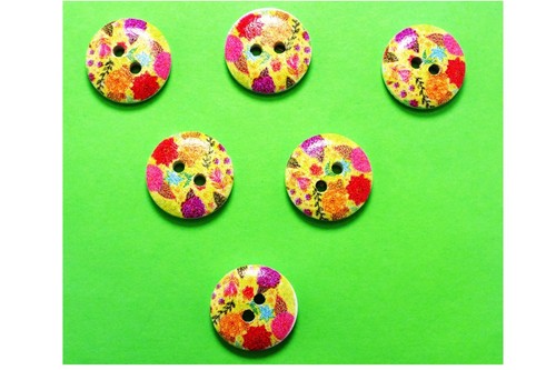Lot boutons bois rond - :,