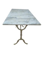 table de café / table de bistrot en fonte et marbre 