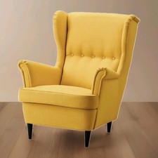 Wing Chair Yellow Fabric Ikea