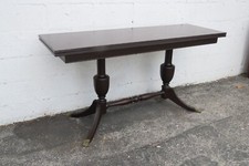 Early 1900s Carved Inlay Long Console Library Dining Extension Table 5433