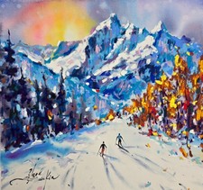Peinture originale de ski de