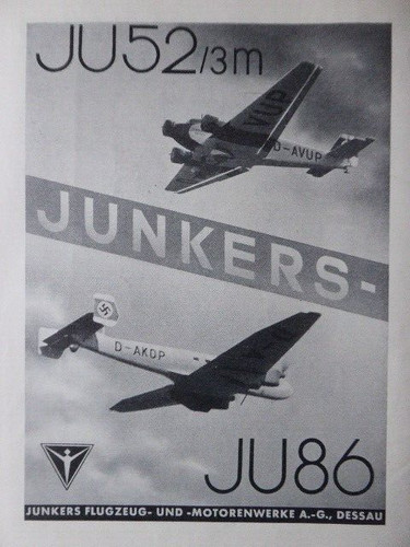 1937 pub junkers 52 3m - junkers, ju-52/3m