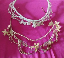 2 Antique Wax Flower Bridal Wreaths