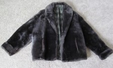 Vintage Art Deco Gray Mouton / Lamb Fur  Coat Size Medium