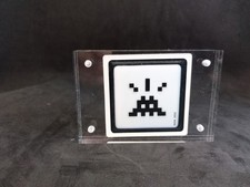 Space Invader "Stickers White Invader" Framed