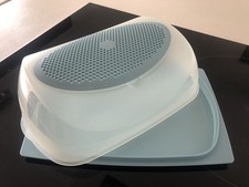 Boite, plateau cave à fromage TUPPERWARE bleu