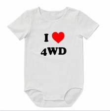 I Love 4WD 4x4 Ranger Navara Dad Camping Mud Bodysuit Baby Romper Clothing