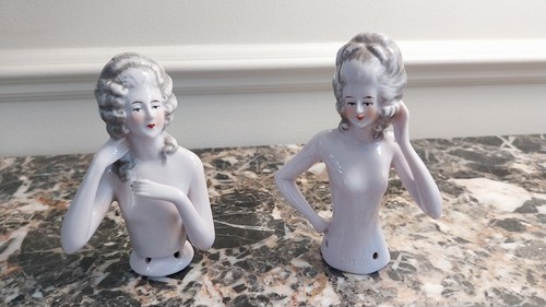 Paire demi figurines bustes - de,