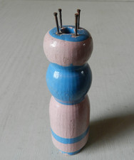 Ancien Tricotin en Bois Peint