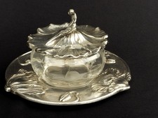 confiturier metal argente