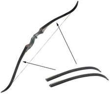 30-60 lb Takedown RecurveArc arc long membres tir à l'arc chasse noyau bambou