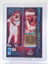 CARMELO ANTHONY 2024-25 PANINI SILHOUETTE NBA PATCH HOLO PLATINUM 1/3 Q3442