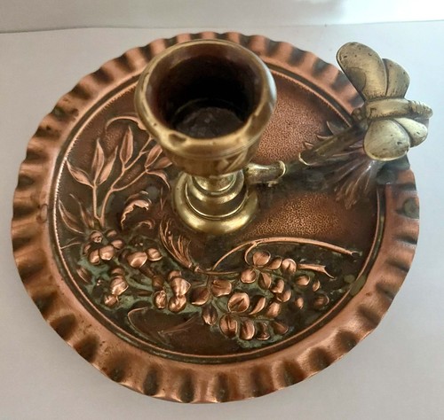 Bougeoir art nouveau bronze - bougeoir,