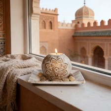 Bougeoir en bois décor table