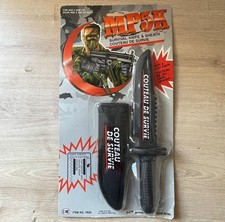 Jouet vintage MP5K – couteau de survie factice avec étui neuf sous blister 1988