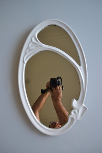 Miroir ovale style art - miroir,