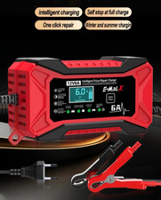 Chargeur Batterie Auto Moto 12V 6A Intelligent – Mode Réparation – Prise EU/US