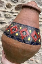 Vintage Modernist Art Deco Terracotta Ceramic Lamp Stand Floor Lamp