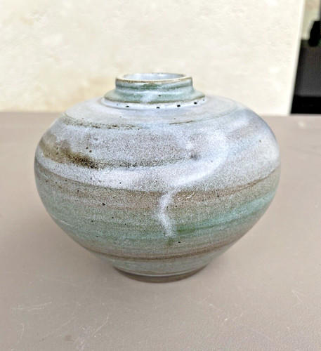 Vase boule grès signé - boule, en