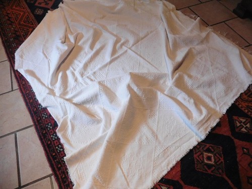 Coupon pique coton blanc - de,