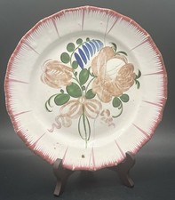 Assiette fleurie en faïence régionale de l’Est XIXème