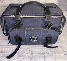 KIPLING Blue Prestige XL Multi Compartment Pocket Camera Travel Shoulder Bag!