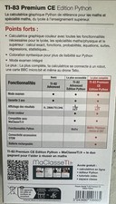 Calculatrice Scientifique Texas Instruments TI-83 Premium CE Edition Python NEUF