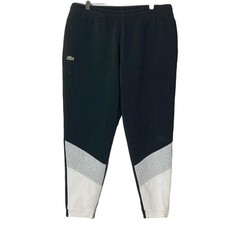 Nwot Lacoste Colorblock Pique Fleece Jogging Pants Mens Size 5 Black Grey White
