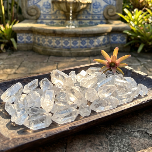 Raw clear quartz crystals - clear, (by