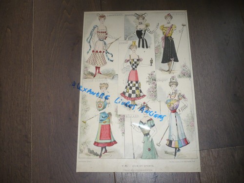 Lithographie 1880 jeux et - ,