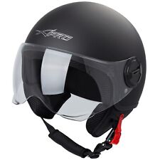 Demi Jet Helmet Moped Motorbike Scooter Visor SonicMoto Black Matt