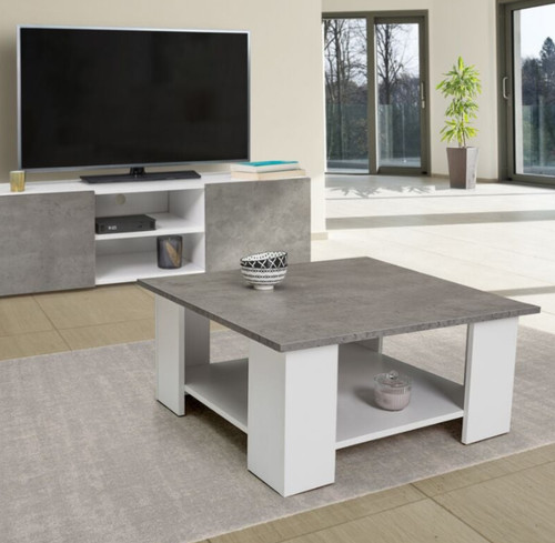 Table basse carrée grise et - grise,