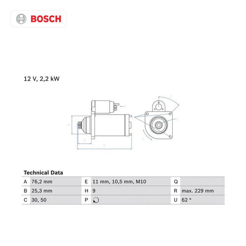 Bosch démarreur 0986024050 - bosch,