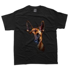 Black Belgian Malinois Dog Malinois Face Unisex Black T-Shirt