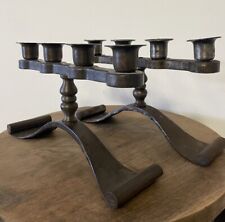 Pair of Art Deco Wrought Iron Candelabra Candle Holder Signed Charles Piguet