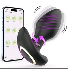 Sextoy Vibrateur Plug Anal Rotatif 360° Vibrant Connecté Butt Dildo Vibromasseur