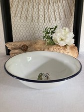 625⚜️ Small Munder-Email Basin in White Enamelled Sheet Metal Diameter 24 Cm