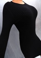 Robe classique moulante originale de créateur Beauty Women noire L/XL