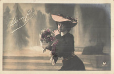 CP BON FESTE WOMEN ELEGANT HAT BOUQUET FLOWERS - 52953