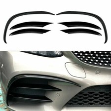 For Benz C-Class C200 C260 W205 2019-2021 Front Bumper Lip Spoiler Fins Canards