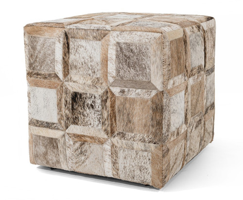 Cowhide ottoman pouf - ottoman/,
