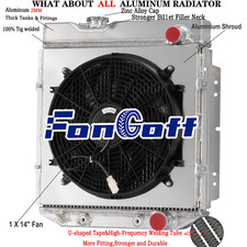 3 Rangées Radiateur Shroud 14"Fan Pour 60-65 Ford Mustang Falcon Comet V8 NEW