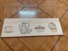 12 " L X 4 " W Tuile Bordure Vieux Antique Vintage 1990s Ceramic Décor Cuisine