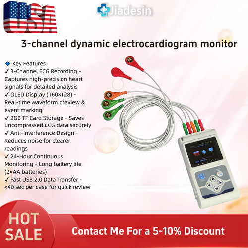 Portable channel ecg holter - 3-channel,