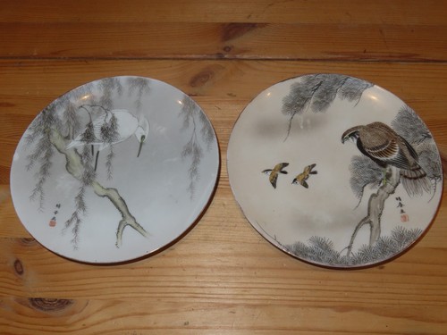 Paire assiettes porcelaine - d'assiettes,