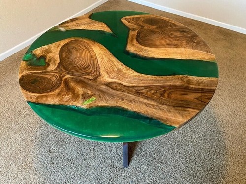 Table basse résine époxy - table,